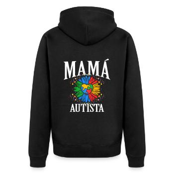 Cadeau autisme autisme - Veste à capuche bio Premium Unisexe - noir - Dos - Nico (187cm)