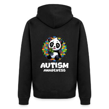 Cadeau autisme autisme - Veste à capuche bio Premium Unisexe - noir - Dos - Nico (187cm)