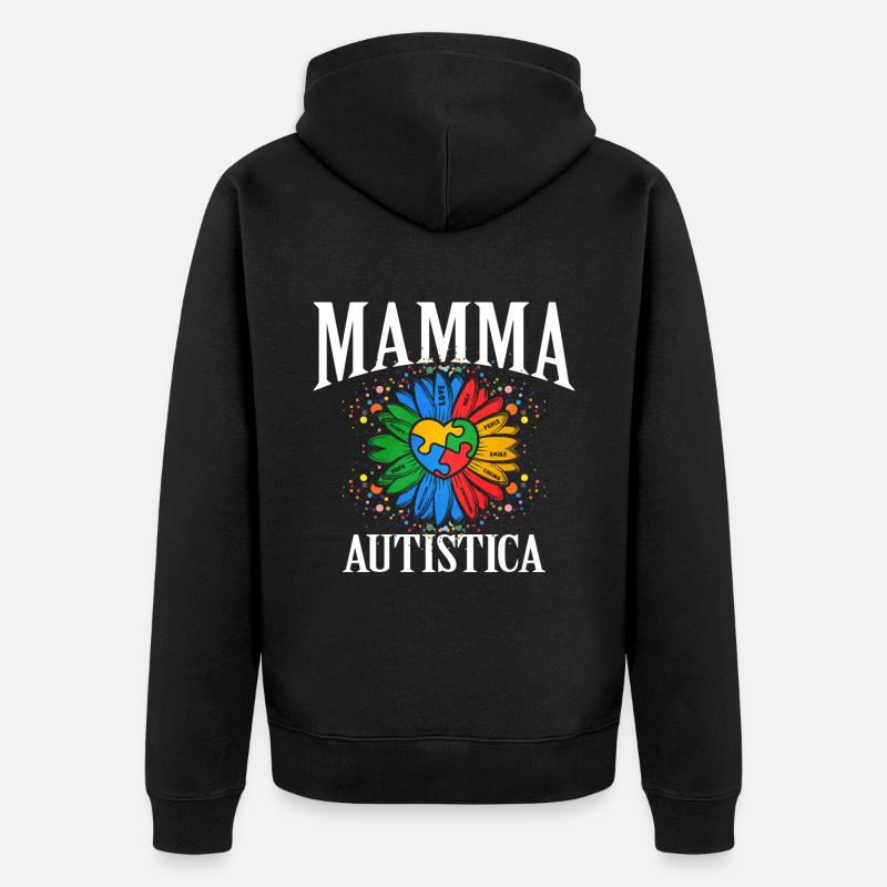 Cadeau autisme autisme - Veste à capuche bio Premium Unisexe - noir