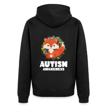 Cadeau autisme autisme - Veste à capuche bio Premium Unisexe - noir - Dos - Nico (187cm)