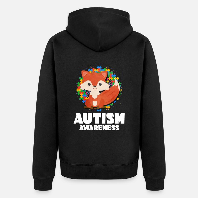 Cadeau autisme autisme - Veste à capuche bio Premium Unisexe - noir