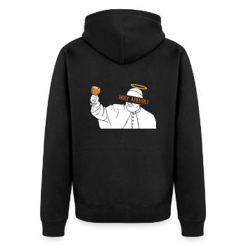 Holy Cocktail Pope Francis Cocktail - Unisex Premium Bio Zip Hoodie - Schwarz - Hinten - Nico (187cm)