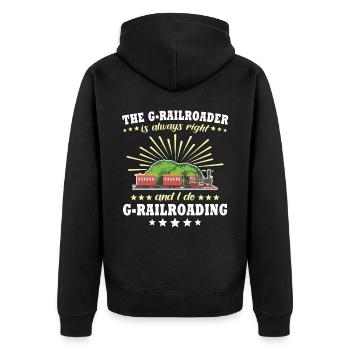 Gartenbahn Hat Recht Garteneisenbahn Spur G - Unisex Premium Bio Zip Hoodie - Schwarz - Hinten - Nico (187cm)