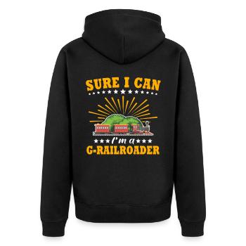 Gartenbahn Ich Kann Garteneisenbahn Spur G - Unisex Premium Bio Zip Hoodie - Schwarz - Hinten - Nico (187cm)