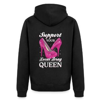 LGBTQ Soutenez votre drag queen locale - Veste à capuche bio Premium Unisexe - noir - Dos - Nico (187cm)