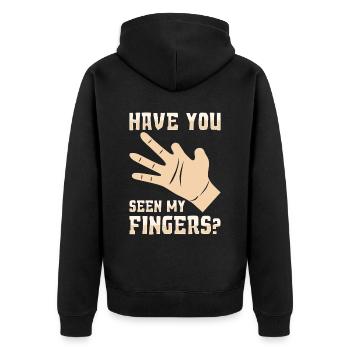Avez-vous vu mes doigts? Amputé d’un doigt - Veste à capuche bio Premium Unisexe - noir - Dos - Nico (187cm)