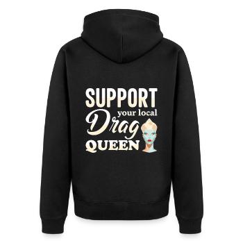Soutenez votre drag queen Pride locale - Veste à capuche bio Premium Unisexe - noir - Dos - Nico (187cm)
