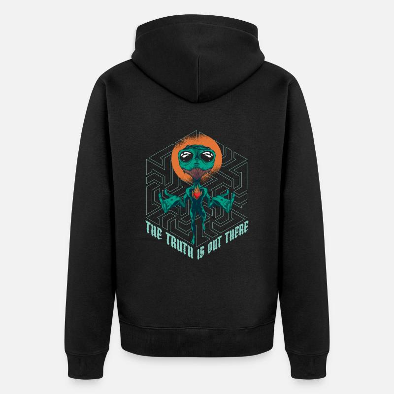 Christ Christianisme Cool Alien Jésus - Veste à capuche bio Premium Unisexe - noir