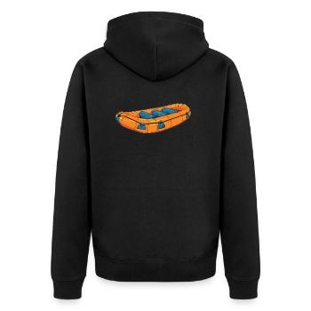 Rafting - Unisex Premium Organic Zip Hoodie - black - Back - Nico (187cm)