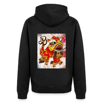 Jahr Des Pferdes Mondneujahrsfest Chinesisches - Unisex Premium Bio Zip Hoodie - Schwarz - Hinten - Nico (187cm)