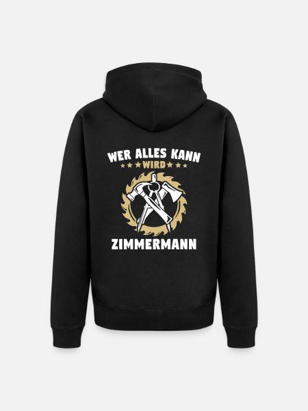 Zimmermann Zimmerer - Unisex Premium Bio Zip Hoodie - Schwarz