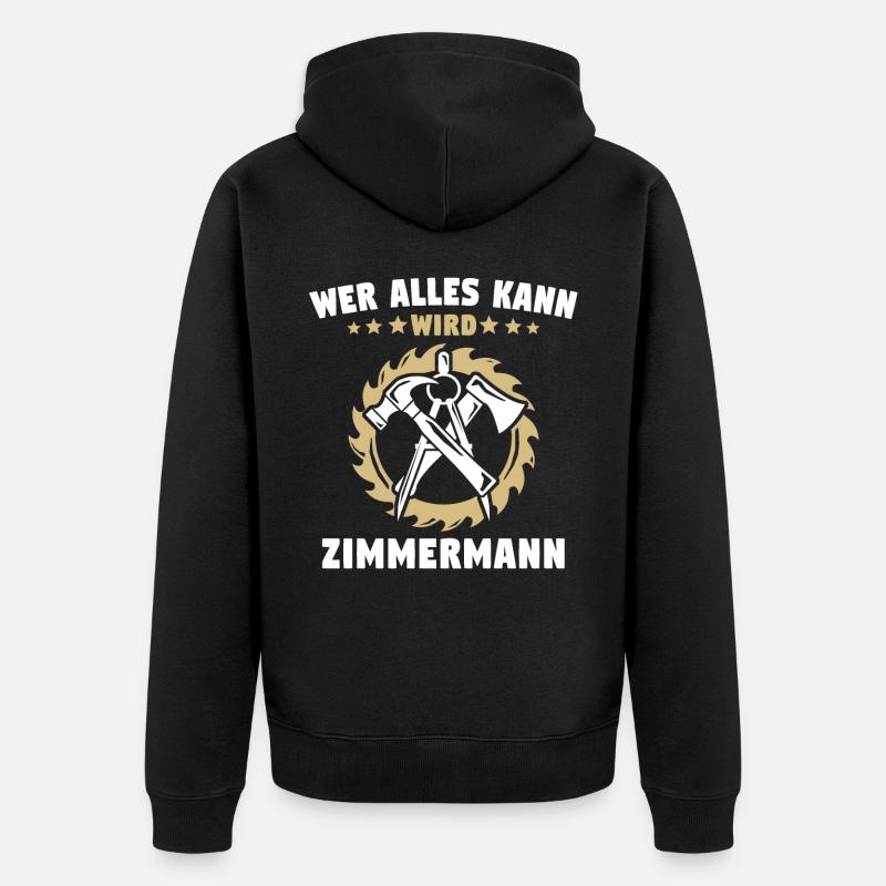 Zimmermann Zimmerer - Unisex Premium Bio Zip Hoodie - Schwarz