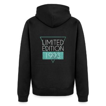 Limited Edition 1993 - Unisex Premium Organic Zip Hoodie - black - Back - Nico (187cm)