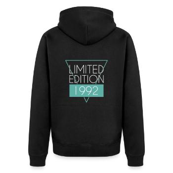 Limited Edition 1992 - Unisex Premium Organic Zip Hoodie - black - Back - Nico (187cm)