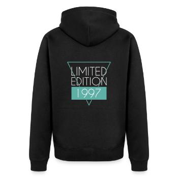 Limited Edition 1997 - Unisex Premium Bio Zip Hoodie - Schwarz - Hinten - Nico (187cm)