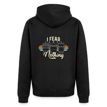 Camera Operator I Fear Nothing Retro Video Shoots - Unisex Premium Organic Zip Hoodie - black - Back - Nico (187cm)
