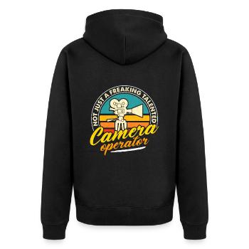 Camera Operator Not Just A Freaking Video Producer - Unisex Premium Organic Zip Hoodie - black - Back - Nico (187cm)
