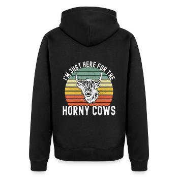 Vache des Highlands Hochlandkuh - Veste à capuche bio Premium Unisexe - noir - Dos - Nico (187cm)