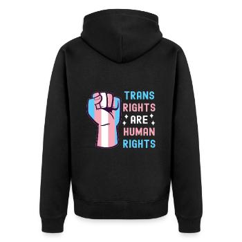 Transgender Trans LGBTQ - Unisex Premium Organic Zip Hoodie - black - Back - Nico (187cm)