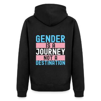 Transgender Trans LGBTQ - Unisex Premium Organic Zip Hoodie - black - Back - Nico (187cm)
