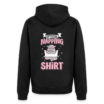Chemise de sommeil officielle Hippo - Veste à capuche bio Premium Unisexe - noir - Dos - Nico (187cm)