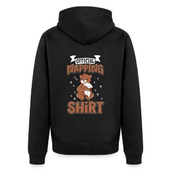 Official Sleep Shirt Bear - Unisex Premium Organic Zip Hoodie - black - Back - Nico (187cm)