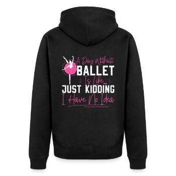 Ballet Dancer Dance Girl Ballerina - Unisex Premium Bio Zip Hoodie - Schwarz - Hinten - Nico (187cm)