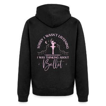 Ballet Dancer Dance Girl Ballerina - Unisex Premium Bio Zip Hoodie - Schwarz - Hinten - Nico (187cm)