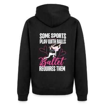 Ballet Dancer Dance Girl Ballerina - Unisex Premium Bio Zip Hoodie - Schwarz - Hinten - Nico (187cm)