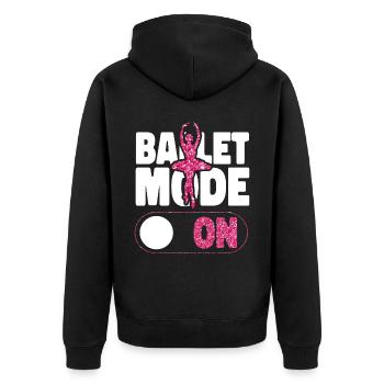 Ballet Dancer Dance Girl Ballerina - Unisex Premium Bio Zip Hoodie - Schwarz - Hinten - Nico (187cm)