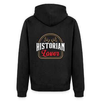 History Lover History Historian Profession - Unisex Premium Organic Zip Hoodie - black - Back - Nico (187cm)