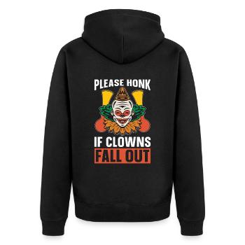 Circus Clown Please Honk If Clowns Circus Staff - Unisex Premium Bio Zip Hoodie - Schwarz - Hinten - Nico (187cm)