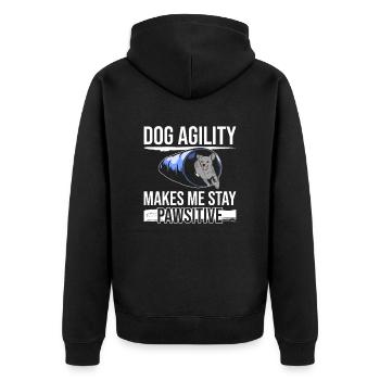 Dog Agility Trainer Design pour Dog Agility - Veste à capuche bio Premium Unisexe - noir - Dos - Nico (187cm)
