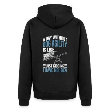 Hunde-agility-design Für Hundebesitzer - Unisex Premium Bio Zip Hoodie - Schwarz - Hinten - Nico (187cm)
