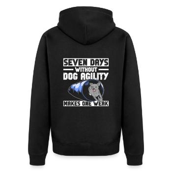 Hunde-agility-trainer-design Für - Unisex Premium Bio Zip Hoodie - Schwarz - Hinten - Nico (187cm)