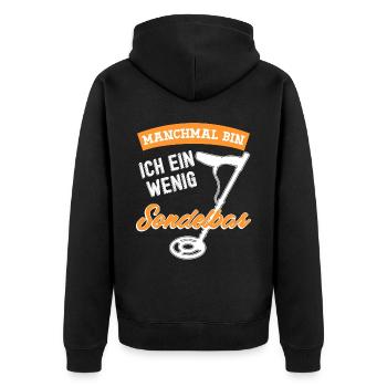 Sondeln Sondler Metalldetektor - Unisex Premium Bio Zip Hoodie - Schwarz - Hinten - Nico (187cm)
