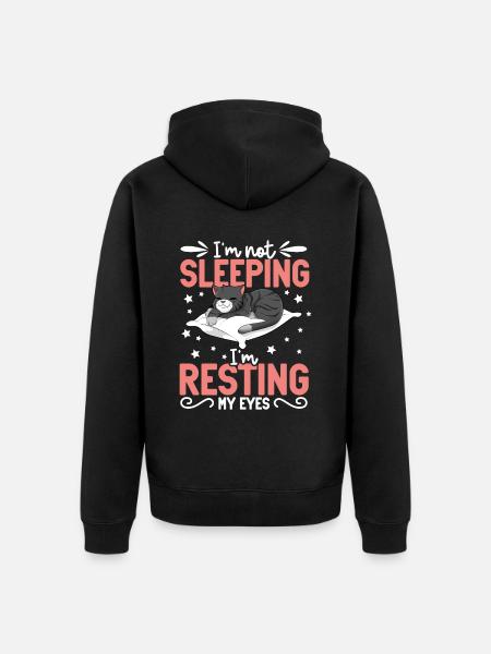 I don't sleep - cat - Unisex Premium Organic Zip Hoodie - black