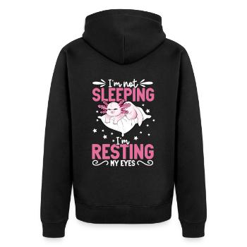 I don't sleep - Axolotl - Unisex Premium Organic Zip Hoodie - black - Back - Nico (187cm)