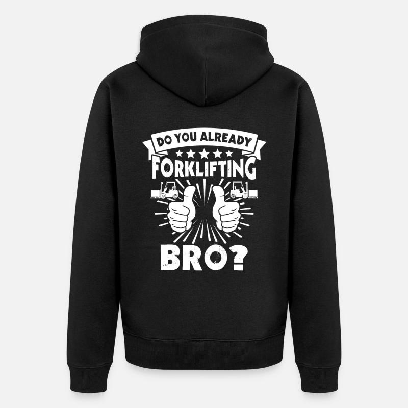 Stapler Staplerfahrer - Unisex Premium Bio Zip Hoodie - Schwarz