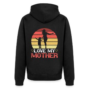 Mutterschaft Mama Beste Mama aller Zeiten Mama Muttertag - Unisex Premium Bio Zip Hoodie - Schwarz - Hinten - Nico (187cm)