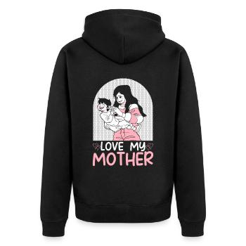 Motherhood Mommy Best Mom Ever Mama Mothers Day - Unisex Premium Organic Zip Hoodie - black - Back - Nico (187cm)