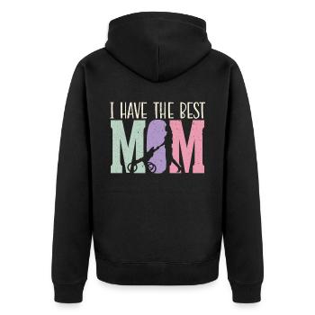 Motherhood Mommy Best Mom Ever Mama Mothers Day - Unisex Premium Organic Zip Hoodie - black - Back - Nico (187cm)