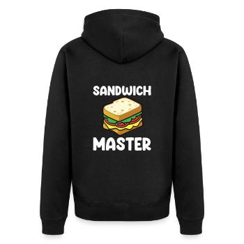 Citation amusante sur les sandwichs : amateur de nourriture, sandwichs au fromage - Veste à capuche bio Premium Unisexe - noir - Dos - Nico (187cm)