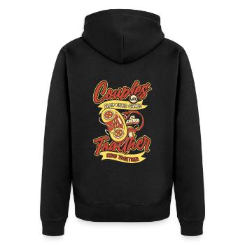 Gamer Gaming Paar - Unisex Premium Bio Zip Hoodie - Schwarz - Hinten - Nico (187cm)