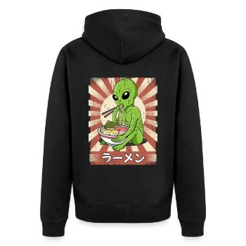 ramen alien noodle soupe ramen ramen - Veste à capuche bio Premium Unisexe - noir - Dos - Nico (187cm)