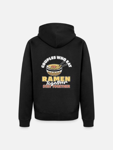 Ramen Couple - Unisex Premium Organic Zip Hoodie - black