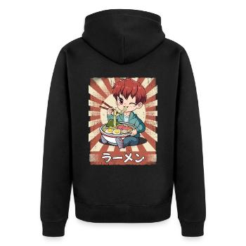 Ramen Anime Boy Noodle Soup Ramen - Veste à capuche bio Premium Unisexe - noir - Dos - Nico (187cm)