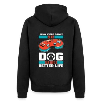 Chien de jeu Gamer - Veste à capuche bio Premium Unisexe - noir - Dos - Nico (187cm)