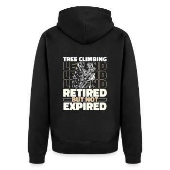 Baumpfleger Baumkletterer Arborist Im Ruhestand - Unisex Premium Bio Zip Hoodie - Schwarz - Hinten - Nico (187cm)