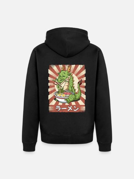 Ramen Drache Nudelsuppe Ramen - Unisex Premium Bio Zip Hoodie - Schwarz